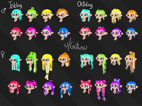 splatoon eyes|splatoon hair styles.